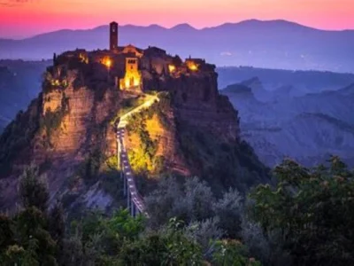 vista del paese di Bagnoregio durante un tour NCC Torquati Carlo
